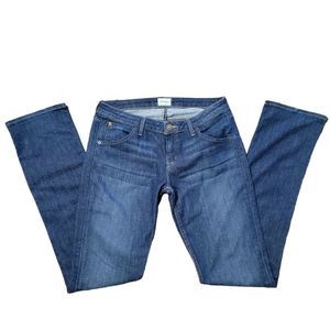 Hudson Carly Straight Leg Jeans Back Pocket Flap Close Size 28